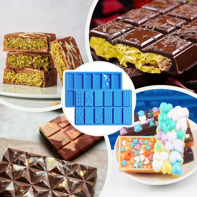 Sidosir 2026New 1inch Deep Small Chocolate Bar Mold for Mini Dubai, 2Pcs Candy Silicone Molds for Dubai Pistachio - Image 4