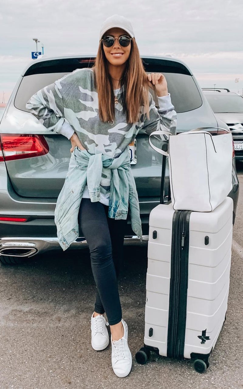 ECOWISH Women Side Split Sweatshirt: Fall Crewneck Long Sleeve Oversized Camo Shirts Casual Camouflage Print Pullover Tops 017 Gray Green L - Image 3