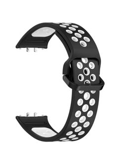 Generic Soft Watchbands Compatible with Samsung Galaxy Fit3 SM-R390 Silicone Sport Wristband Band Replacement Bracelet Quick Release Straps (Black+White)  - Image 3