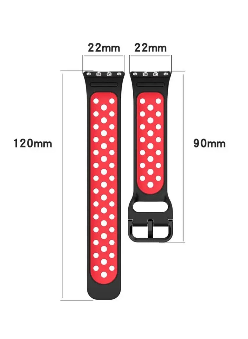 Soft Watchbands Compatible with Samsung Galaxy Fit3 SM-R390 Silicone Sport Wristband Band Replacement Bracelet Quick Release Straps (Black+White)  - Image 5