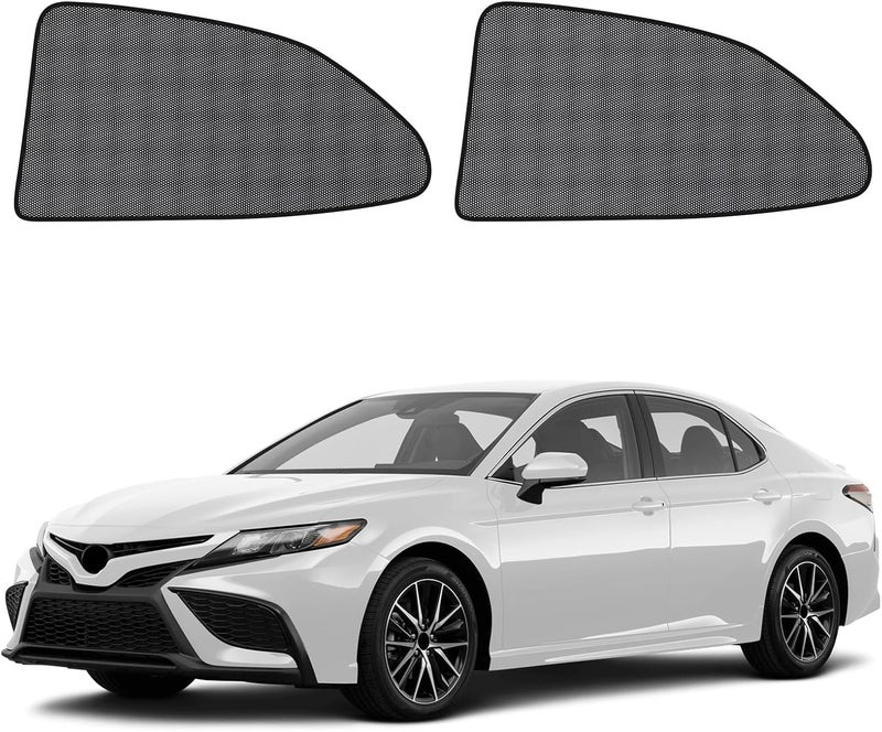 ظلال نوافذ السيارة لطراز Camry 2018-2024 - ظل النافذة الجانبية الخلفية للطفل، شبكة قابلة للتنفس تغطي خصوصية السيارة، حماية من الأشعة فوق البنفسجية وعزل حراري للرحلات البرية، القيلولة، التخييم (قطعتان) - Image 1