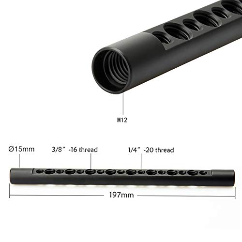 NICEYRIG 7.7 Inch 15mm Cheese Rod with 1/4 3/8 Locating Holes for DSLR Camera Cage Rig System - 074 - Image 3