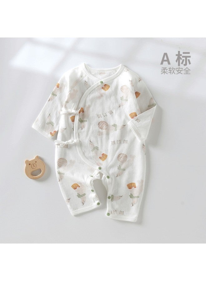 Baby Summer Clothes Thin All-in-one Long-sleeved Lace-up Boneless Baby Climbing Clothes Baby Summer Clothes Class A Cotton