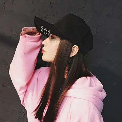 OVOY- Kpop Hat Ring Baseball-Cap - Suga-Snapback Baseball Cap Iron Rings (Black) - Image 2