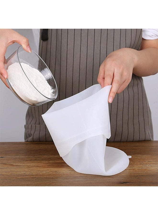 YJ Silicone Dough Kneading Bag, 1pc Large Flour Mixing Bag 36x26cm, Reusable Non-Stick Kneading Bag for Bread Pastry Pizza, Multifunctional Dough Bag for Restaurant Kitchen and Home Baking, (Transparent) - Image 1