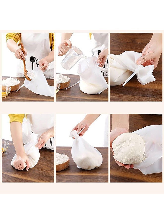 YJ Silicone Dough Kneading Bag, 1pc Large Flour Mixing Bag 36x26cm, Reusable Non-Stick Kneading Bag for Bread Pastry Pizza, Multifunctional Dough Bag for Restaurant Kitchen and Home Baking, (Transparent) - Image 5