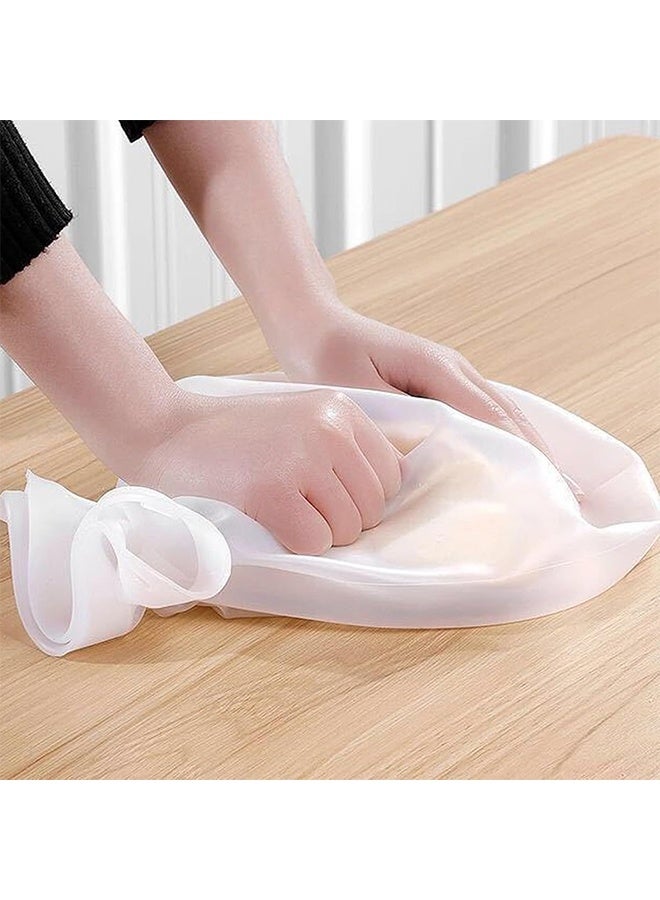 YJ Silicone Dough Kneading Bag, 1pc Large Flour Mixing Bag 36x26cm, Reusable Non-Stick Kneading Bag for Bread Pastry Pizza, Multifunctional Dough Bag for Restaurant Kitchen and Home Baking, (Transparent) - Image 2