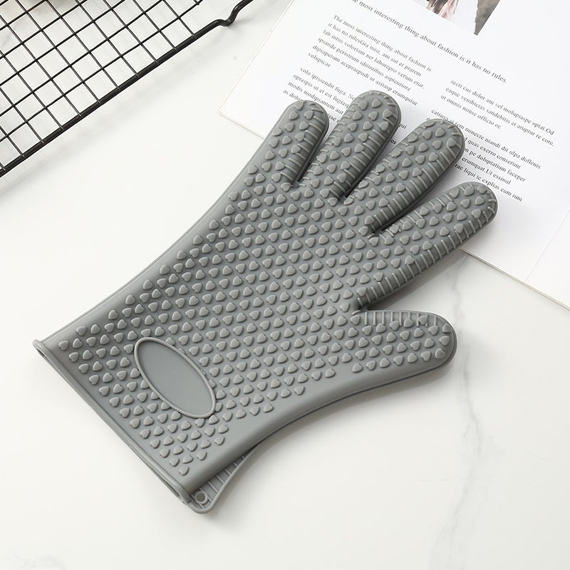 Silicone Gloves Heat Resistant Kitchen Grey Silicone Gloves