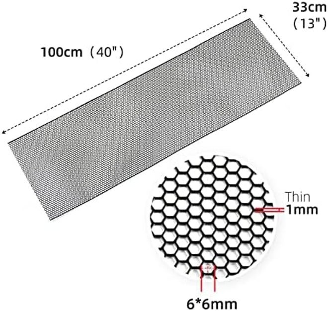 AggAuto 40"x13" Car Grill Mesh - Black Aluminum Alloy Rhombic Hole Bumper Grille Insert, Universal Fit - Image 5