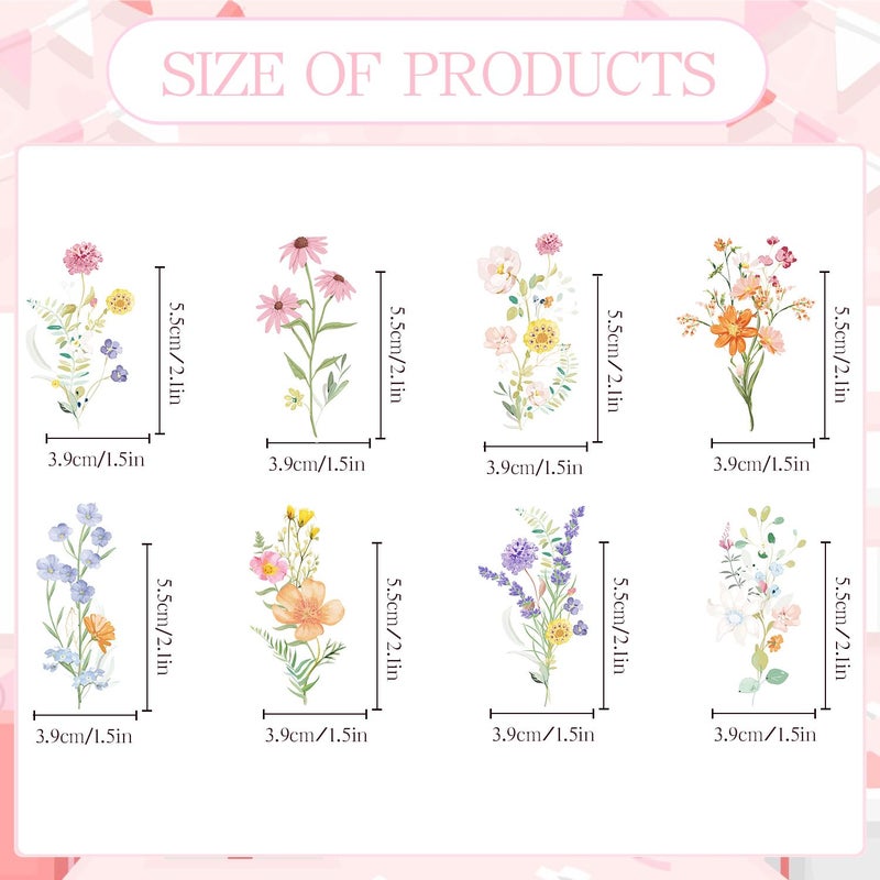 Rngmsi Baby in Bloom Baby Shower Decorations - 40PCS Flower Wildflower Floral Baby Shower Decor for Girls Baby in Bloom Cupcake Toppers Cake Decor Cute Garden Themed Gender Reveal Party Supplies - Image 3