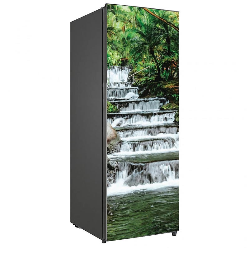 wallpics Beautiful Nature Waterfall Vastu Fridge Sticker Skin Fully Waterproof Vinyl Sticker 60 cm X 160 cm frs2131
