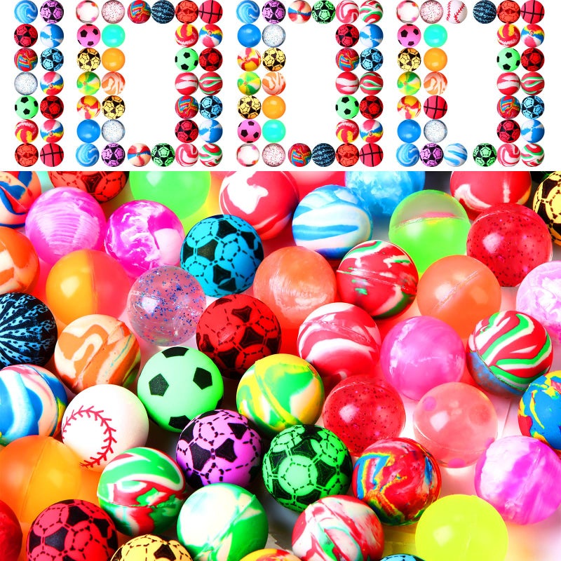 PullCrease 200 Pieces Bouncy Balls in Bulk 25 Mm 1 Inch Rubber High Bouncing Balls for Kids Colorful Bouncy Ornament for Kids Party Favors Prizes Gift Vending Machines Outdoor Activities - Image 3
