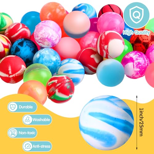 PullCrease 200 Pieces Bouncy Balls in Bulk 25 Mm 1 Inch Rubber High Bouncing Balls for Kids Colorful Bouncy Ornament for Kids Party Favors Prizes Gift Vending Machines Outdoor Activities - Image 5