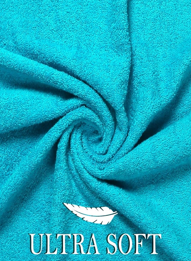 CRAFTBERRY Bath Towels Set-100% Cotton- 2 Bath, 2 Hand & 2 Washcloths- Large, Thick, Fluffy, Absorbent, Quick Dry, Soft, Plush -Gift, Pool, Hotel, Gym Towel -6 Piece Luxury Bathroom Towels -Aqua Blue / Turquoise - Image 2