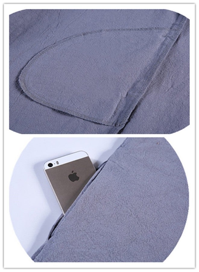 KKTOCHVC KKTech Japan Style Apron - Soft Cotton Linen Apron with X Shape, Solid Color, Halter Cross Bandage, Two Side Pockets (Greyish Green) - Image 5
