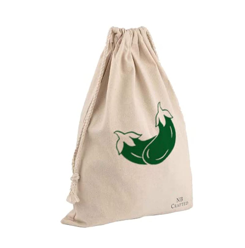 NB Crafted Cotton Bags for Vegetable Storage Fruits Pouch Fridge Produce bags Clothe Muslin Reusable Washable with Drawstrings Size 35 x 27 cm Pack of 8 - Image 4