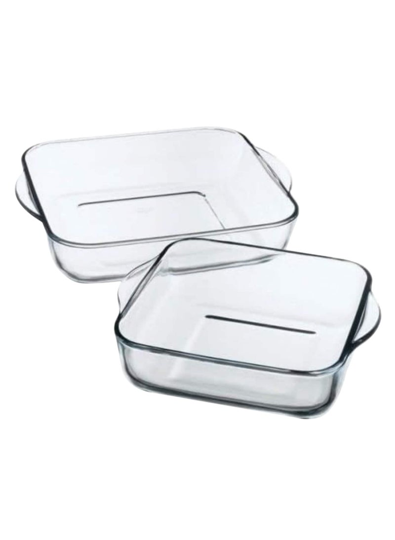 Borcam Glass Square Tray 2 Pieces