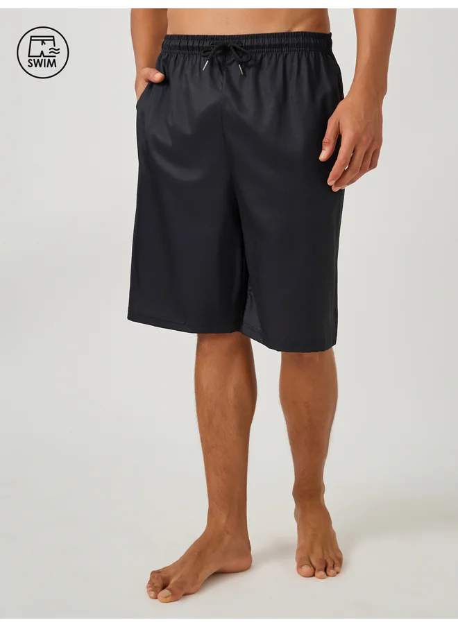 Styli Styli Solid Regular Fit Swim Shorts with Drawcord