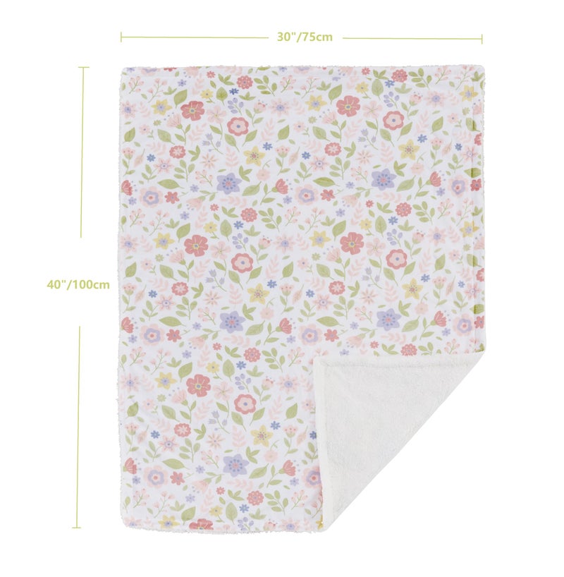 CREVENT Baby Welcome Gift Set Storage Basket with 2 Blankets+ 1 Security Blanket + 1 Taggie + 1 Gift Bag with Ribbon (Pink) - Image 2