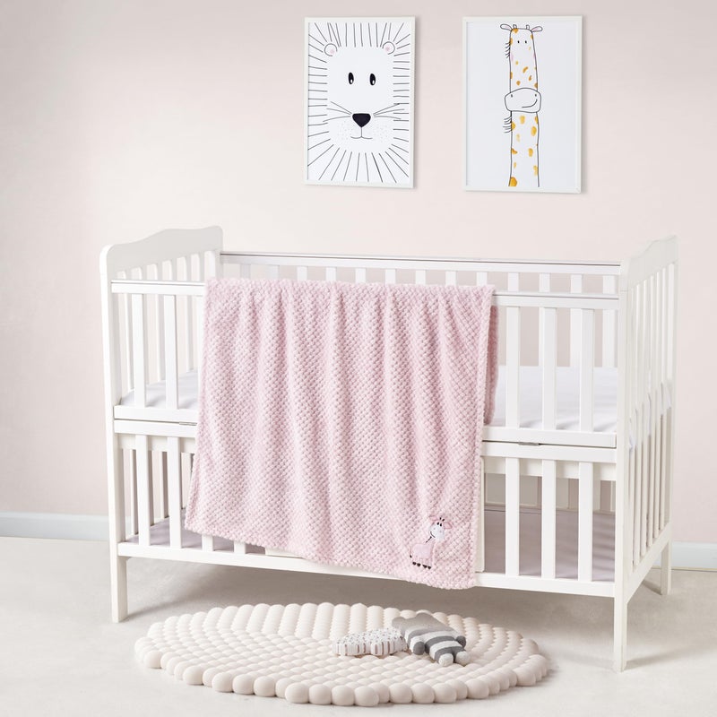 CREVENT Baby Welcome Gift Set Storage Basket with 2 Blankets+ 1 Security Blanket + 1 Taggie + 1 Gift Bag with Ribbon (Pink) - Image 5