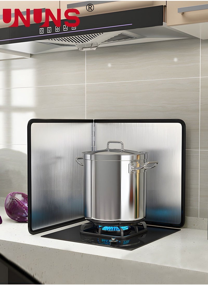UNUNS - Splatter Screen,Stainless Steel Oil Splash Guard,2 Sided Fry Wall Stove Guard,Foldable Frying Splatter Pan For Kitchen,30x30cm - Image 1