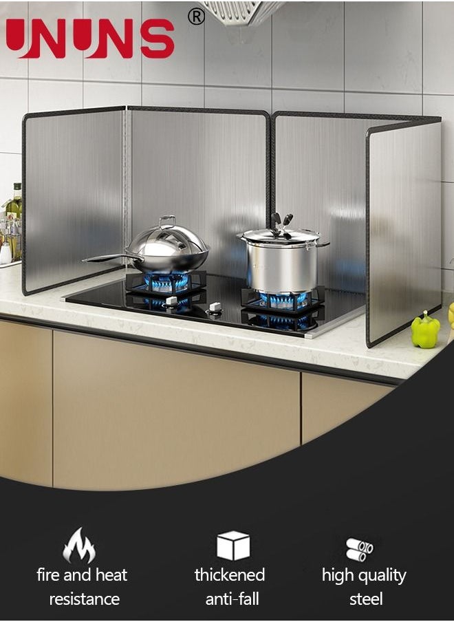 UNUNS - Splatter Screen,Stainless Steel Oil Splash Guard,2 Sided Fry Wall Stove Guard,Foldable Frying Splatter Pan For Kitchen,30x30cm - Image 1