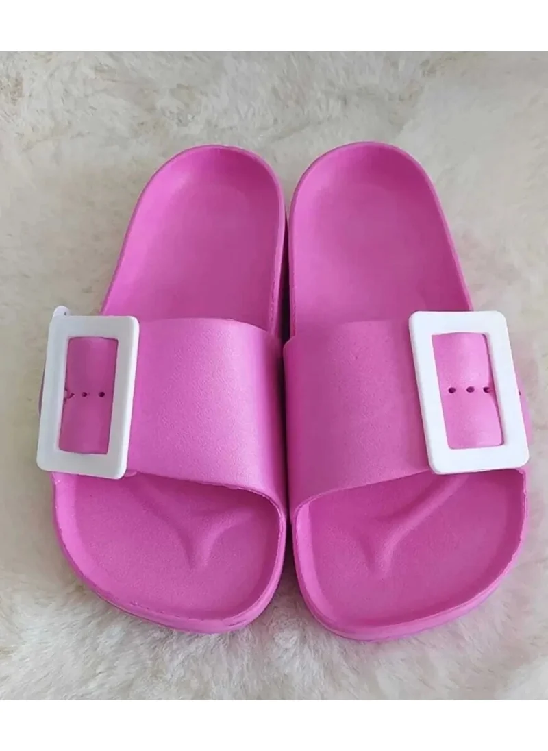 Gezer Non-Slip Sole Women's Slippers Pink with Buckle