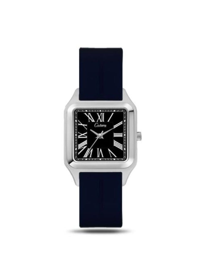 كاتيرا ساعة يد رجالية ضد الماء و بجودة عالية ربل - سوار أسود مع ميناء أسود