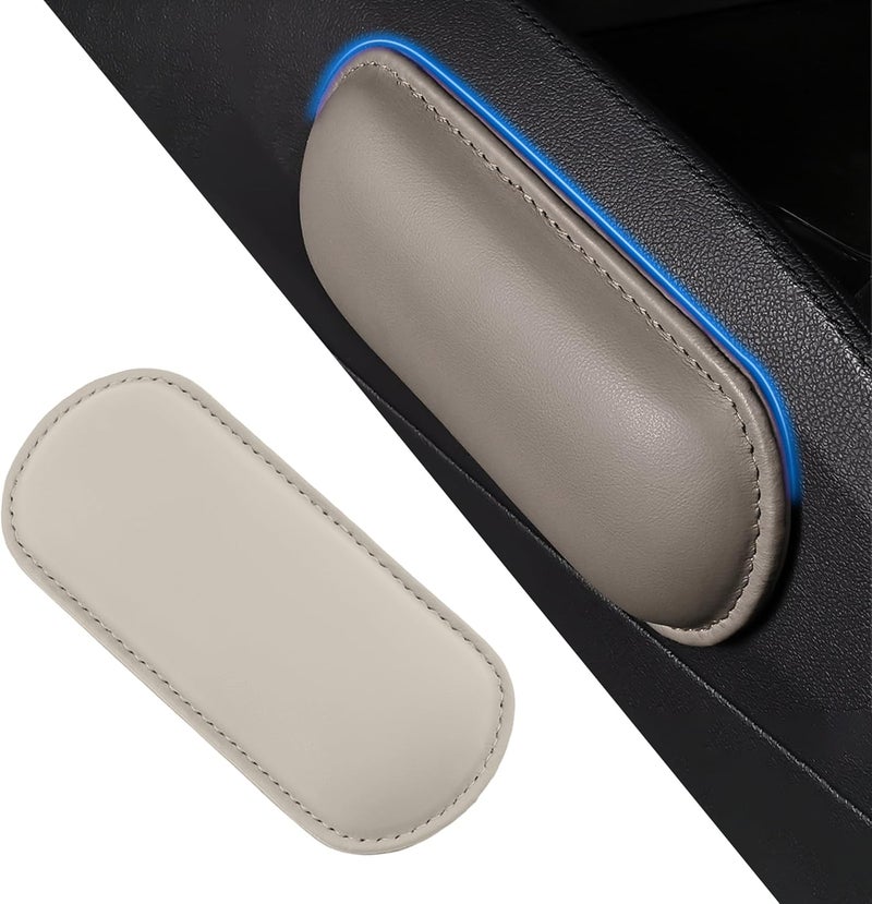 Alieemo Car Knee Cushion Pad, Leather Memory Foam Vehicle Door Armrest Pillow for Leg Elbow, Comfort Auto Interior Center Console Thigh Support Mat Accessories, Universal for Most Cars (Beige) - Image 1