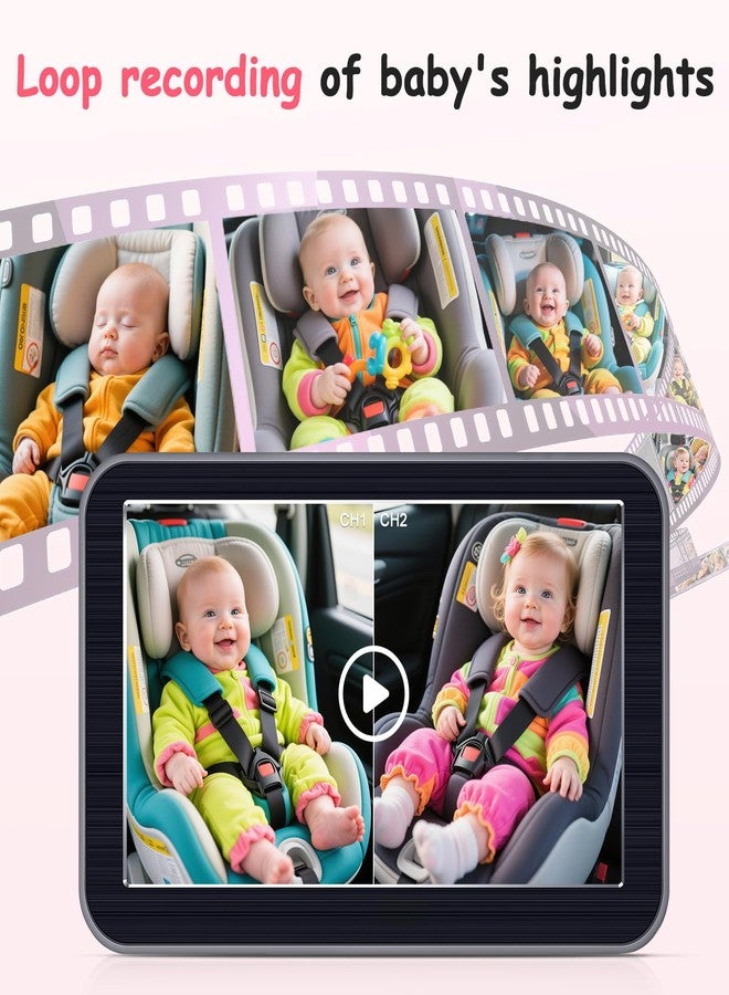 Befumly 2-Kids Baby Car Camera Recording: HD 1080P Dual Backseat Cameras with 7” Split-Screen Display - Night Vision, 360° Rotation, Easy Installion for Twins & Siblings - Image 3