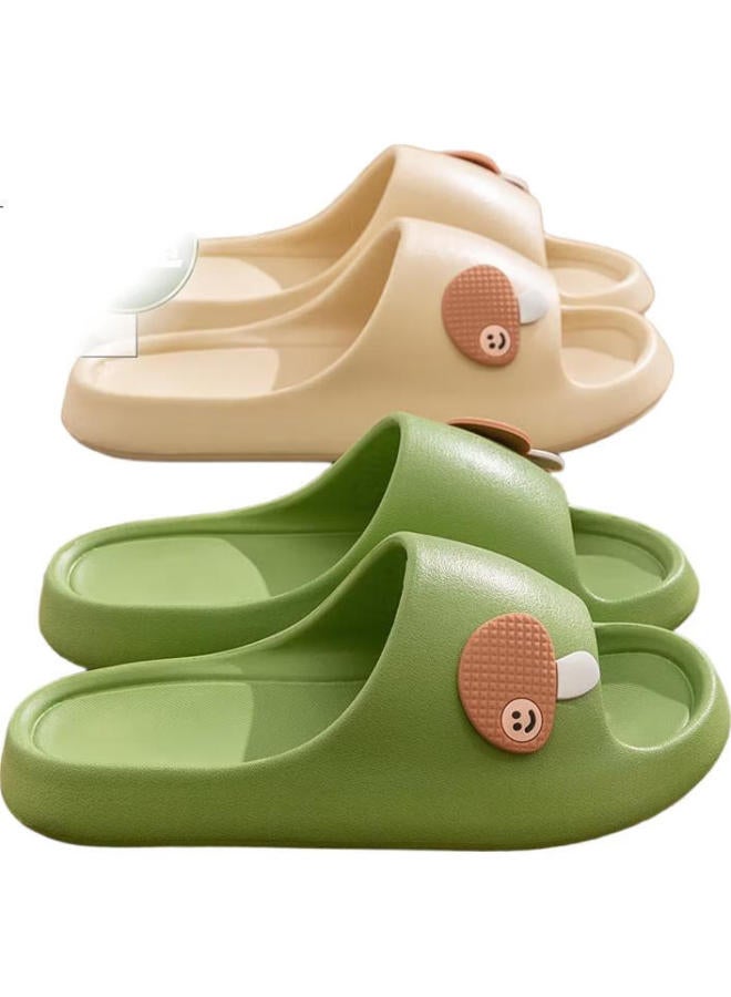 YUZHAOLIN Unisex Home Indoor Bathroom Shower Anti-Slip Slippers Yg266 Green Size 36/37 - Image 3