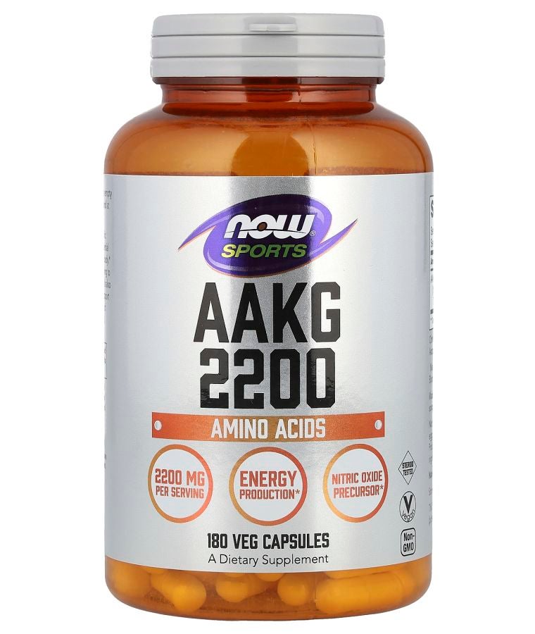 now AAKG 2200 180 Veg Capsules (550 mg per Capsule)