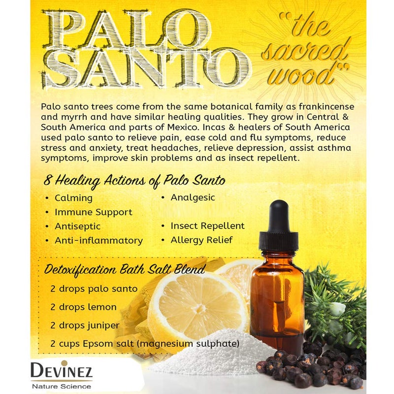 Devinez Palo Santo Essential Oil, 15ml (Bursera graveolens) - 100% Pure Natural & Undiluted Therapeutic grade for skin & hair care with Glass Dropper & Glass Bottle - Image 5