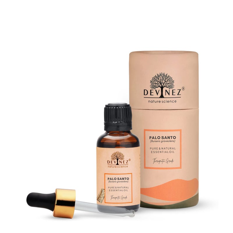 Devinez Palo Santo Essential Oil, 15ml (Bursera graveolens) - 100% Pure Natural & Undiluted Therapeutic grade for skin & hair care with Glass Dropper & Glass Bottle - Image 1
