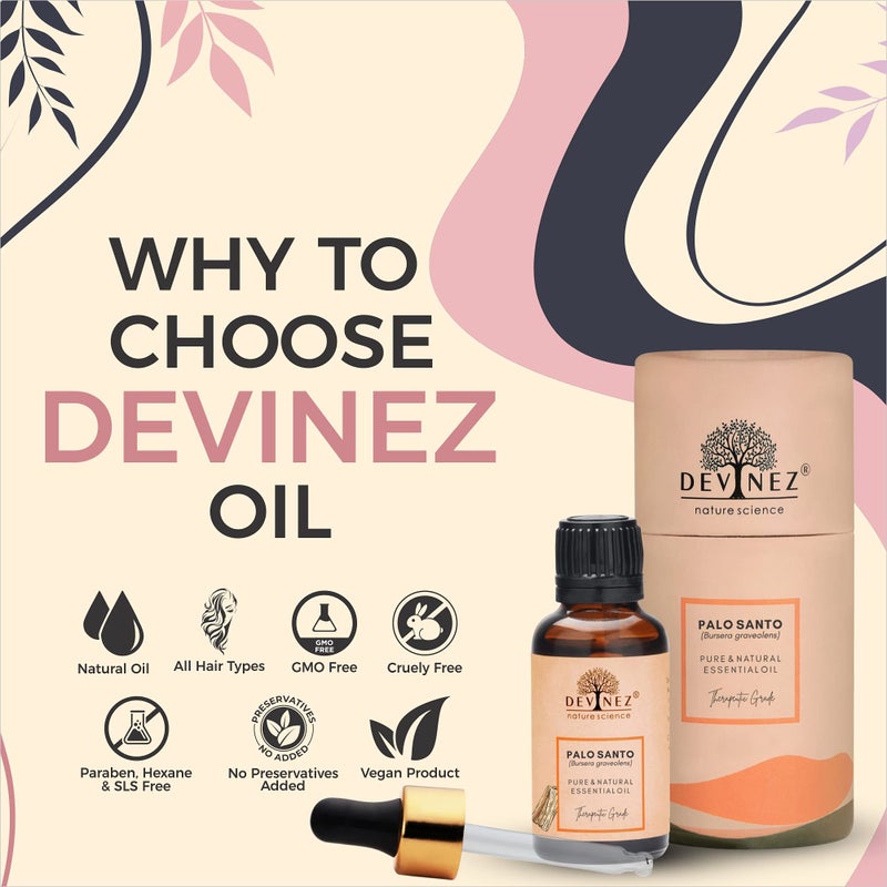 Devinez Palo Santo Essential Oil, 15ml (Bursera graveolens) - 100% Pure Natural & Undiluted Therapeutic grade for skin & hair care with Glass Dropper & Glass Bottle - Image 3