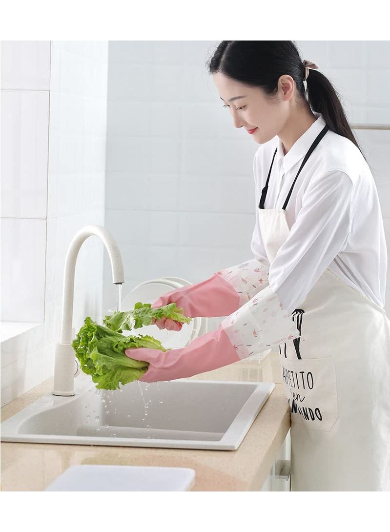 Arabest Rubber Cleaning Gloves, Reusable Waterproof Household Kitchen Dishwashing Gloves, Long Sleeves, Kitchen Cleaning, Food Handling, Working, Painting, Gardening, Pet Care, Large Size (3 Pairs) - Image 2