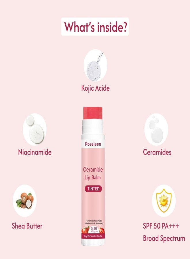 Roseleen Lip Balm for Women & Men | Instant Hydrating Nourishing Therapy with SPF50 PA+++ Relieves Dry Chapped Lips Vitamin E Oil Shea Butter (Strawberry) - Image 5