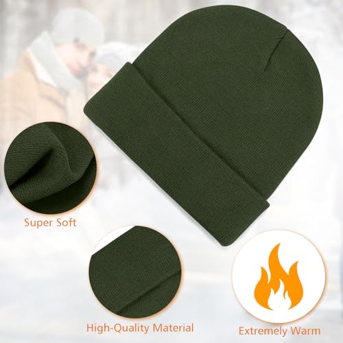 Meliya Unisex Beanie for Men Women Cuffed Plain Skull Hat Winter Knit Cap Toque Winter Hat(Clover) - Image 2