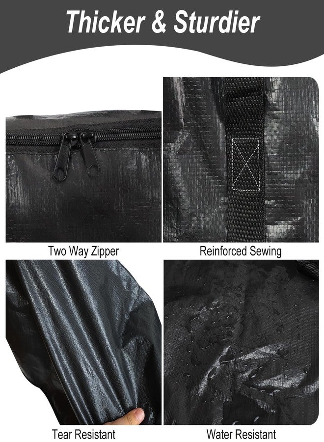 Demao Heavy Duty Moving Bags 6 Pack,Black Moving Packing Bag with Handles & Zippers -Moving Essentials, Foldable Storage Bags for Clothes,Relocation,College Dorm & Travel Storage - Image 3