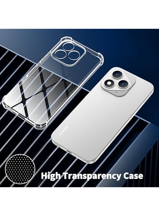 Shockproof Protective Case for Honor 400 Lite with 2-Piece Tempered Glass and Camera Protection, Anti-Scratch TPU Silicone Case, Thin and Soft, Clear - Image 4