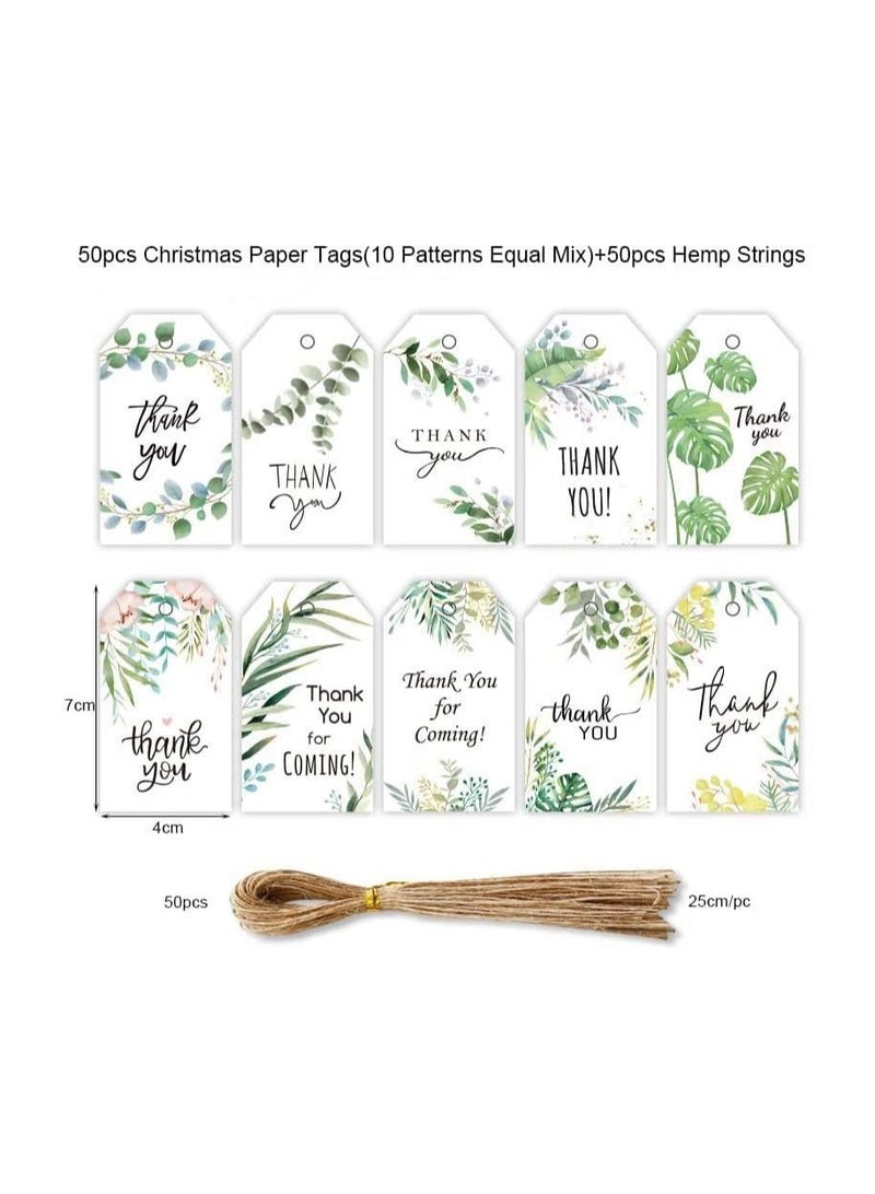 Generic 50Pcs Thank You Tags Thank You Gift Tags Gift Wrap Tags with String for Coming Hanging Baby Shower Birthday Wedding Bridal Special Events Party Favors  - Image 5