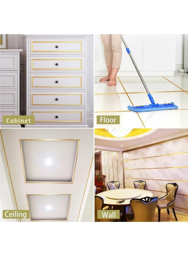 Royalkart 50 Meters Waterproof Gap Sealing Golden Decoration Tape For Home Floor Tiles, Wall Decor, Waterproof Tiles (1cm Wide, Gold) - Image 3