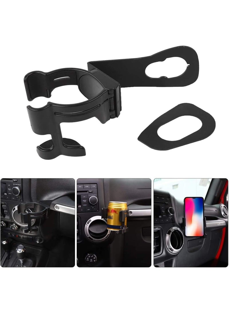 Multi-Function Drink Cup Phone Holder 2 in 1 Bolt-on Stand Bracket Organizer Compatible with 2011-2018 Jeep Wrangler JK - Image 1
