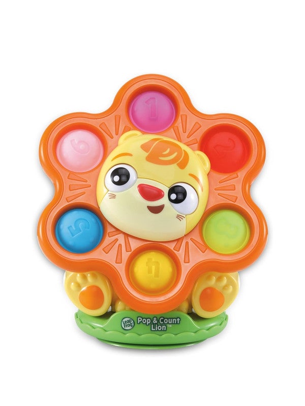 LeapFrog Pop & Count Lion, Sensory Suction Cup Toy with Squishy Buttons, 6 Colourful Poppers for Tactile Play, Cause & Effect Learning, Learning Toy for Ages 6, 12, 18 Months +, English Version - Image 2