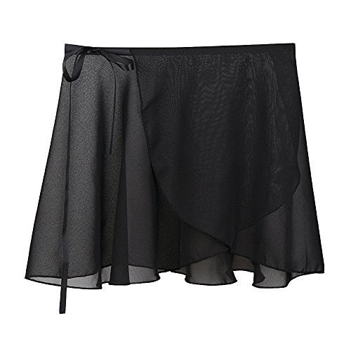 NEWCHAO Ballet Chiffon Wrap Skirts Dance Skirts for Women Girls Black Pink - Image 4