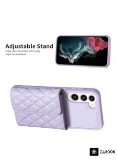 Zaboon For Samsung Galaxy S23+ 5G Horizontal Wallet Rhombic Leather Phone Case(Purple)  - Image 1