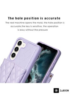 Zaboon For Samsung Galaxy S23+ 5G Horizontal Wallet Rhombic Leather Phone Case(Purple)  - Image 2