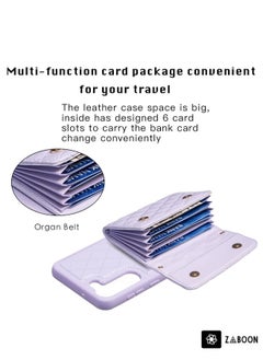 Zaboon For Samsung Galaxy S23+ 5G Horizontal Wallet Rhombic Leather Phone Case(Purple)  - Image 3