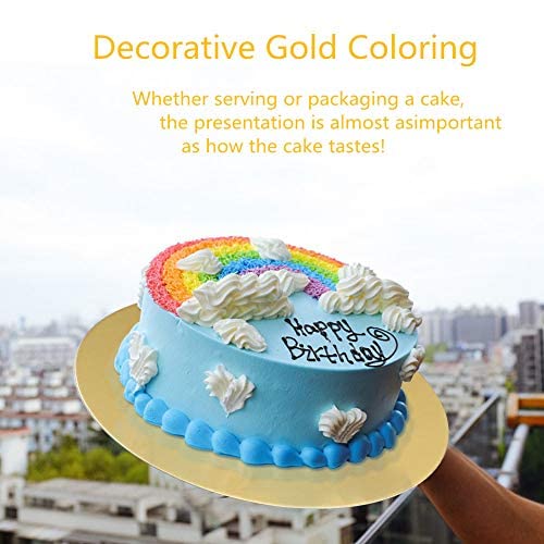 BAKERS 4U Golden Round MDF Cake Base Board 8 Inches (Pack 0f 5 Piece) - Image 3