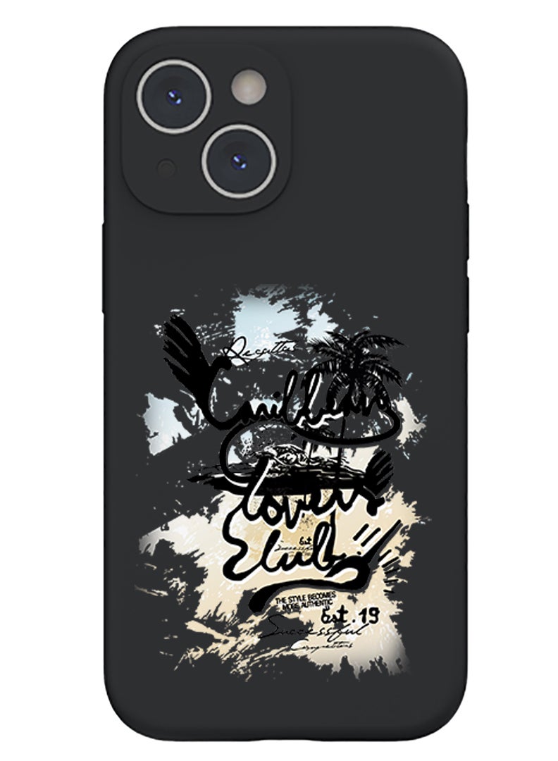 Theodor Protective Slim Fit Case Liquid Silicone Cover with Full Body Protection Anti-Scratch Shockproof Case For iPhone 14 Black  - Memories - Image 1